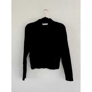 Tory Burch Navy Waffle Knit Long Sleeve Polo Sweater Collared Top Mens